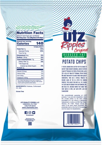 Utz Ripples Original Reduced Fat Potato Chips Perspective: back