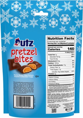 UTZ® Chocolate Fudge Peanut Butter Pretzel Bites Perspective: back