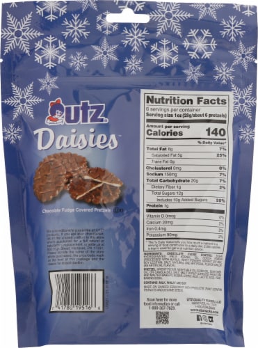 Utz® Daisies™ Chocolate Fudge Covered Pretzels Perspective: back