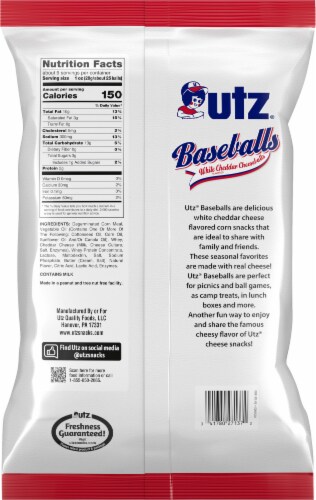 Utz® Baseballs White Cheddar Cheeseballs Perspective: back
