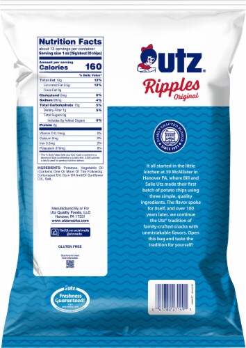 Utz® Party Size Ripples Original Potato Chips Perspective: back