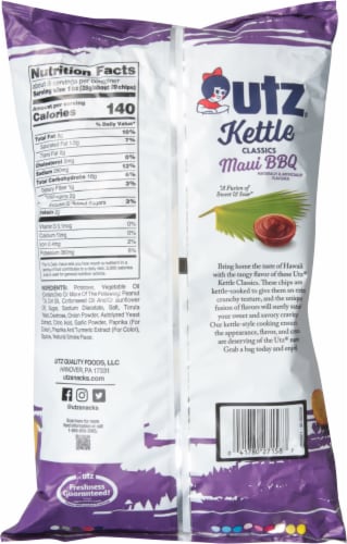 Utz® Maui BBQ Kettle Classics Potato Chips Perspective: back