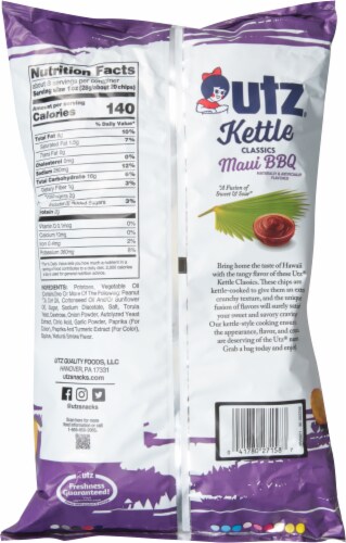 Utz® Maui BBQ Kettle Classics Potato Chips Perspective: back