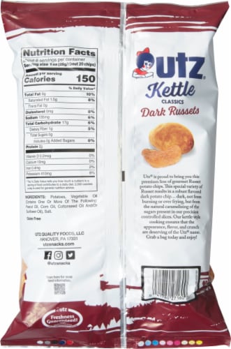 Utz® Dark Russets Kettle Classics Potato Chips Perspective: back