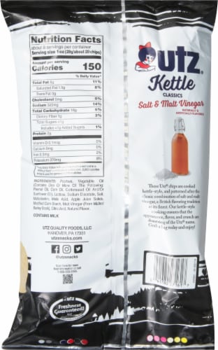 Utz® Salt & Malt Vinegar Kettle Classics Potato Chips Perspective: back