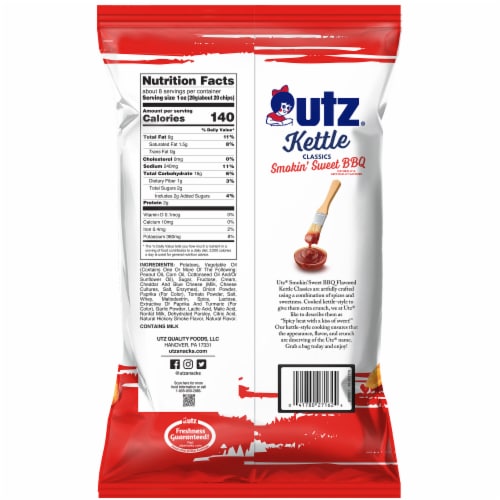 Utz® Smokin' Sweet BBQ Kettle Chips Perspective: back