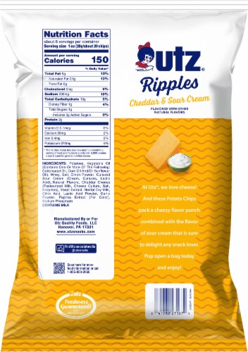 Utz® Cheddar & Sour Cream Ripples Potato Chips Perspective: back