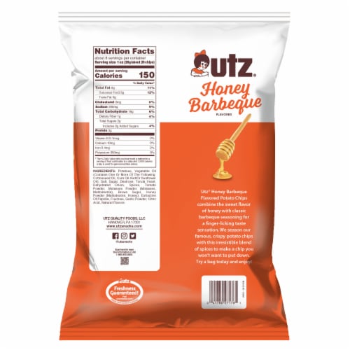 Utz® Honey Barbeque Potato Chips Perspective: back
