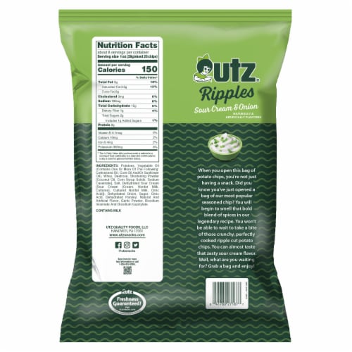 Utz® Ripples Gluten-Free Sour Cream & Onion Family Size Potato Chips Perspective: back