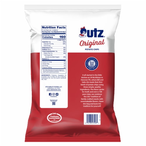 Utz® Original Potato Chips Family Size Perspective: back