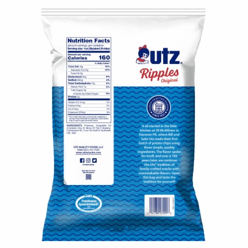 Utz® Original Ripples Potato Chips Perspective: back