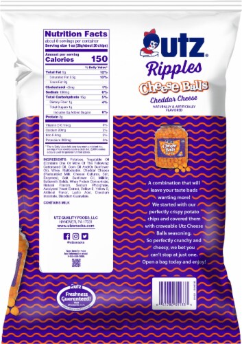 Utz® Ripples Cheese Ball Cheddar Cheese Potato Chips Perspective: back
