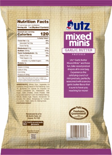 Utz® Garlic Butter Mini Pretzels 12 oz Perspective: back