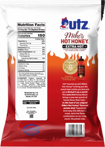 Utz® Mike's Hot Honey® Extra Hot Potato Chips Perspective: back