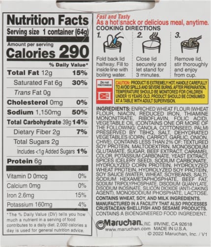 Maruchan® Instant Lunch™ Beef Flavor Ramen Noodle Soup Perspective: back