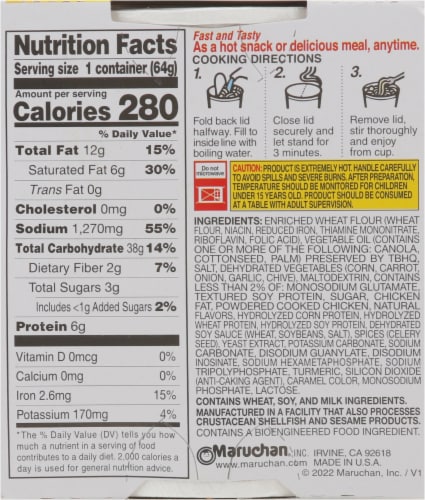 Maruchan® Instant Lunch® Roast Chicken Flavor Ramen Noodle Soup Perspective: back