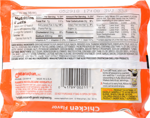 Maruchan® Chicken Flavor Ramen Noodle Soup Perspective: back