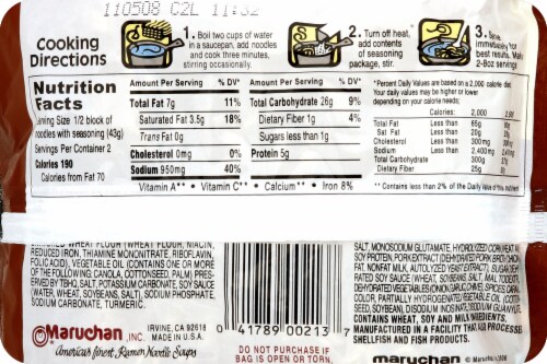 Maruchan® Pork Flavor Ramen Noodle Soup Perspective: back