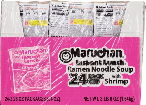 Maruchan Instant Lunch With Shrimp Ramen Noodles with Vegetables 24 Count Perspective: back