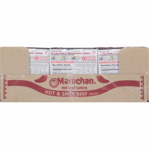 Maruchan Instant Lunch Hot & Spicy Beef Ramen Noodle Soup Perspective: back
