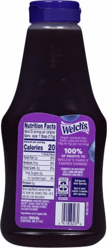 Welch's® Reduced Sugar Concord Grape Jelly Perspective: back