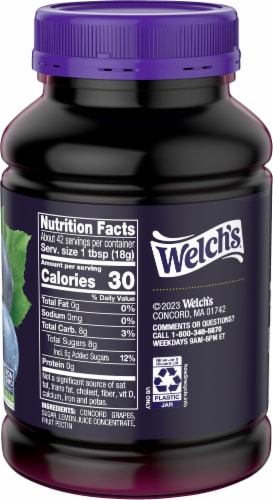Welch's® Natural Concord Grape Spread Perspective: back