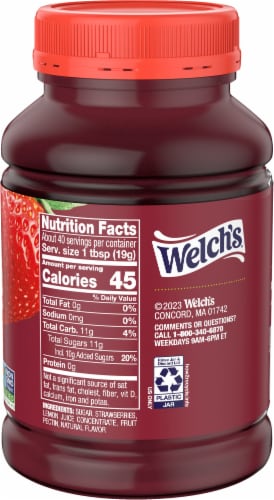 Welch's® Natural Strawberry Spread Perspective: back
