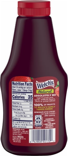 Welch's® Natural Strawberry Spread Squeeze Bottle Perspective: back