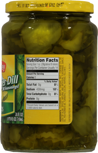 Nalley Hamburger Dill Pickle Chips Perspective: back