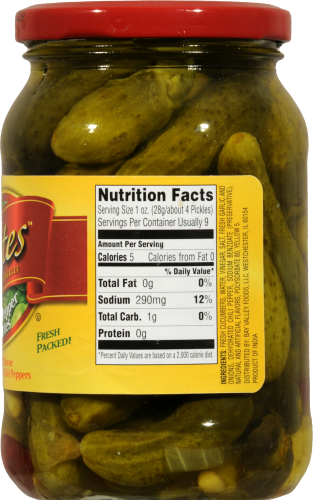 Nalley Elites Chili Pepper Petite Pickles Perspective: back