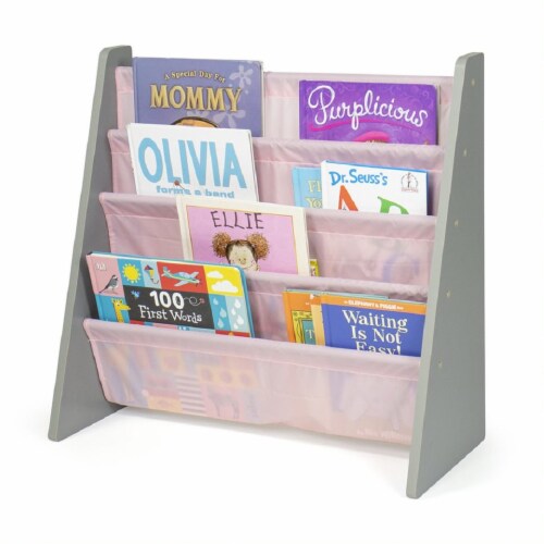 Humble Crew Kids Sophie Bookshelf 4 Tier Book Organizer - Pink Perspective: back