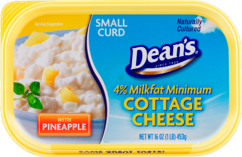 Dean's Small Curd 4% Milkfat Cottage Cheese with Pineapple Perspective: back
