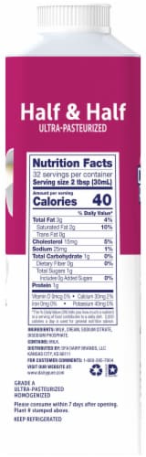 DairyPure Half & Half Ultra-Pasteurized Perspective: back