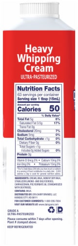 DairyPure Heavy Whipping Cream Ultra Pasteurized Perspective: back