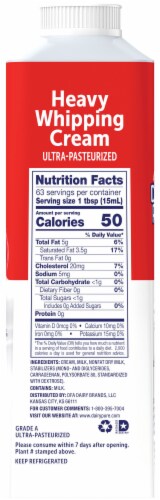 DairyPure Heavy Whipping Cream Ultra Pasteurized Perspective: back