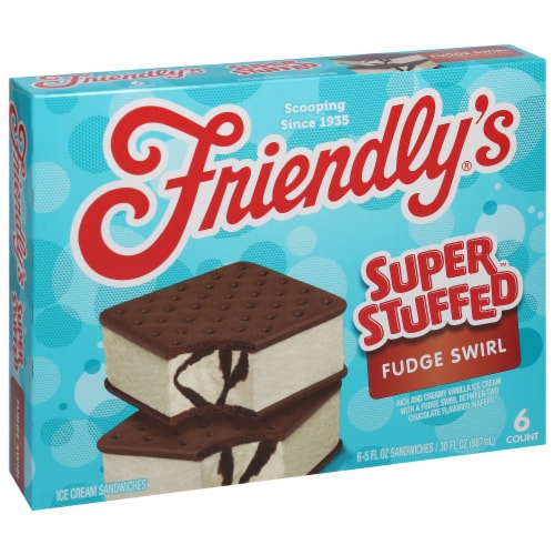 Friendly's Super Stuffed Fudge Swirl Ice Cream Sandwiches Perspective: back