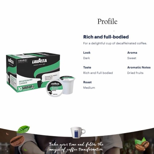 LavAzza Decaf Classico Medium Roast K-Cup Coffee Pods Perspective: back