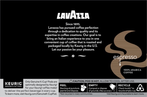 LavAzza Perfetto Dark Roast K-Cup Coffee Pods Perspective: back