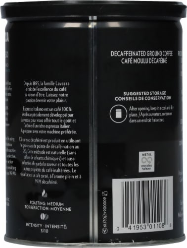 LavAzza Espresso Decaffeinated Medium Roast Ground Coffee Perspective: back