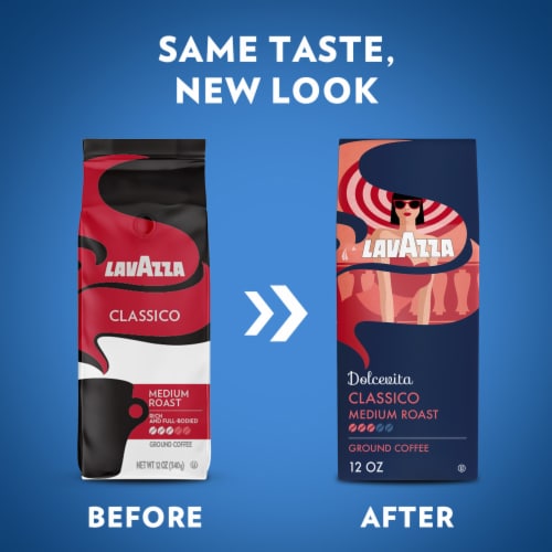 LavAzza Dolcevita Classico Medium Roast Ground Coffee Perspective: back