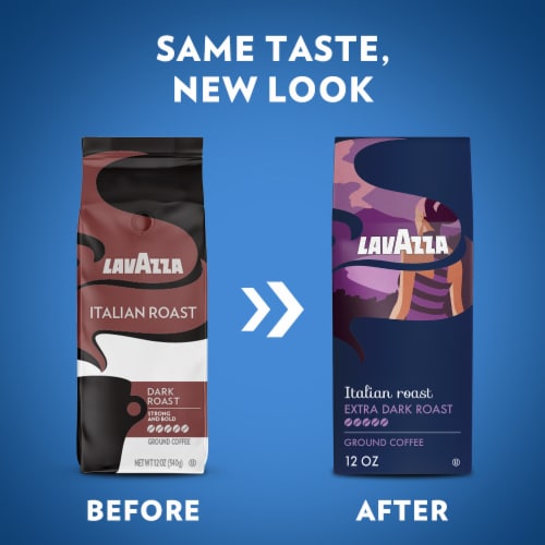 LavAzza Italian Roast Extra Dark Roast Ground Coffee Perspective: back