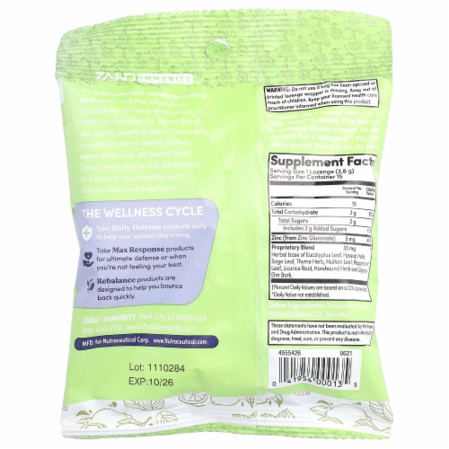 ZAND HerbaLozenge Lemon Zinc Perspective: back