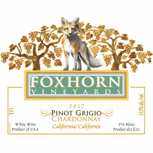 Foxhorn Pinot Grigio Chardonnay Australian White Wine Perspective: back