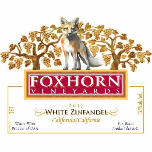 Foxhorn White Zinfandel California Rose Wine Perspective: back