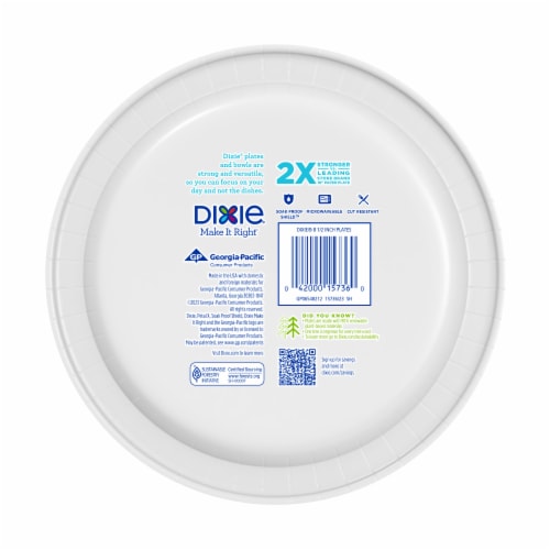 Dixie 8.5-Inch Everyday Printed Paper Plates Perspective: back