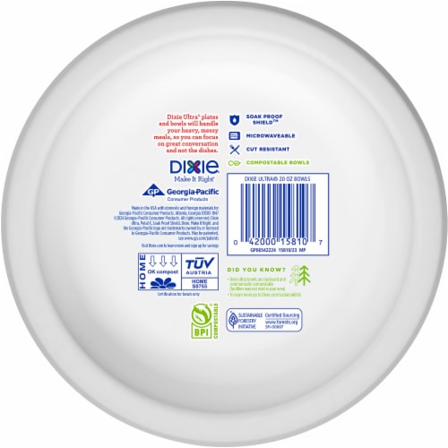 Dixie Ultra® Ultimate Strength Paper Bowls Perspective: back