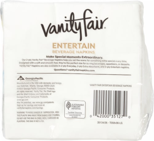 Vanity Fair® Entertain Beverage Paper Napkins – White