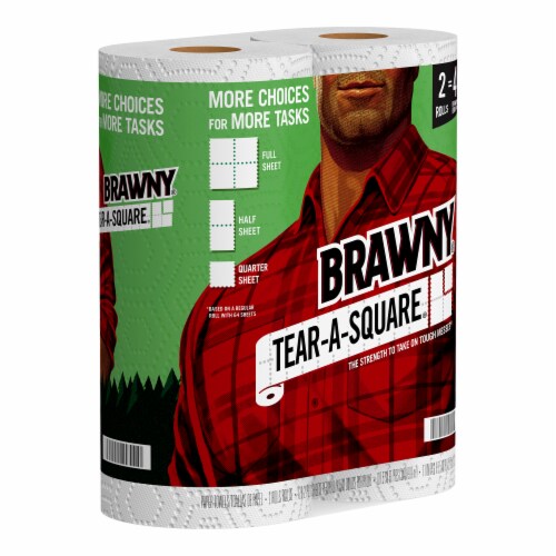 Brawny® Tear-A-Square Double Paper Towels Perspective: back