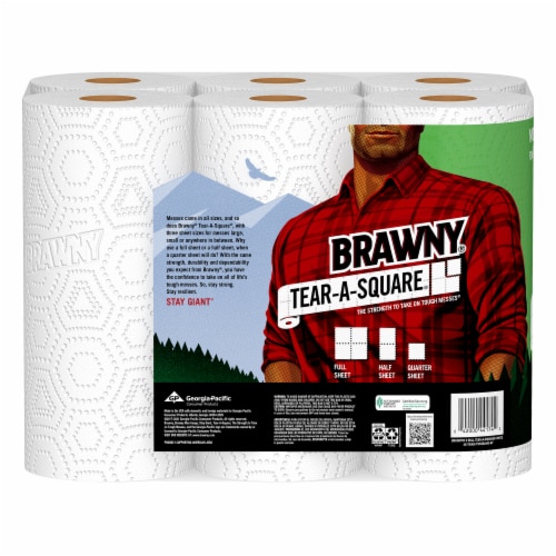 Brawny® Tear-A-Square Double Paper Towels Perspective: back