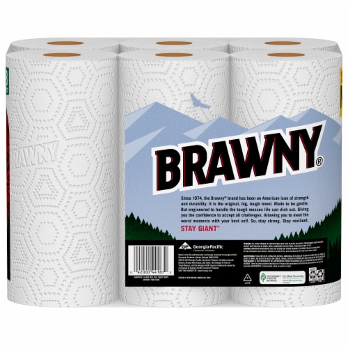 Brawny Full Sheet Large Roll Paper Towels 6 Rolls Perspective: back